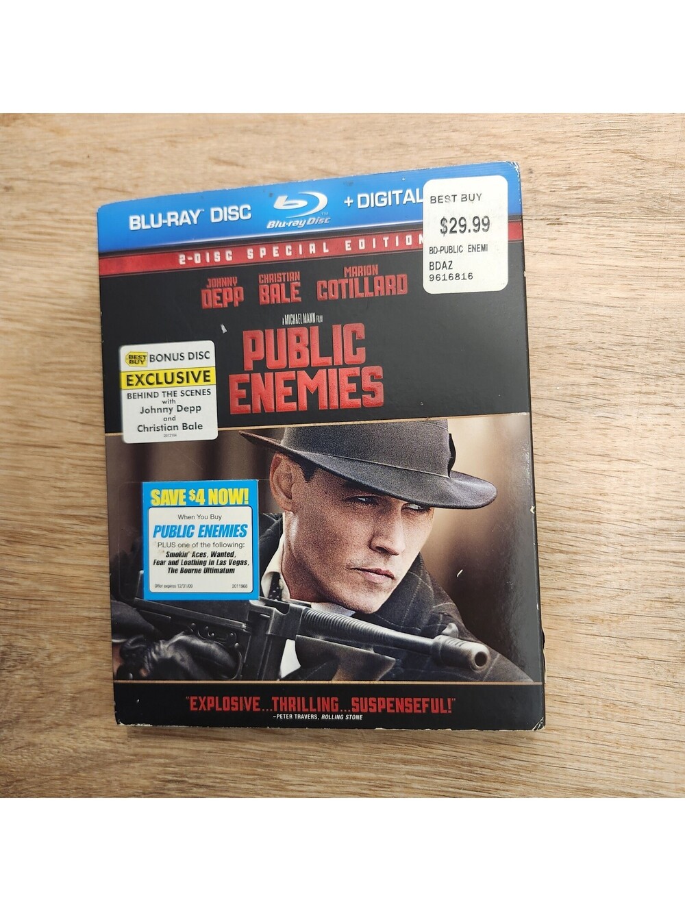 Public Enemies (Blu-ray Disc, 2009, 3-Disc Set, Special Edition) Johnny Depp